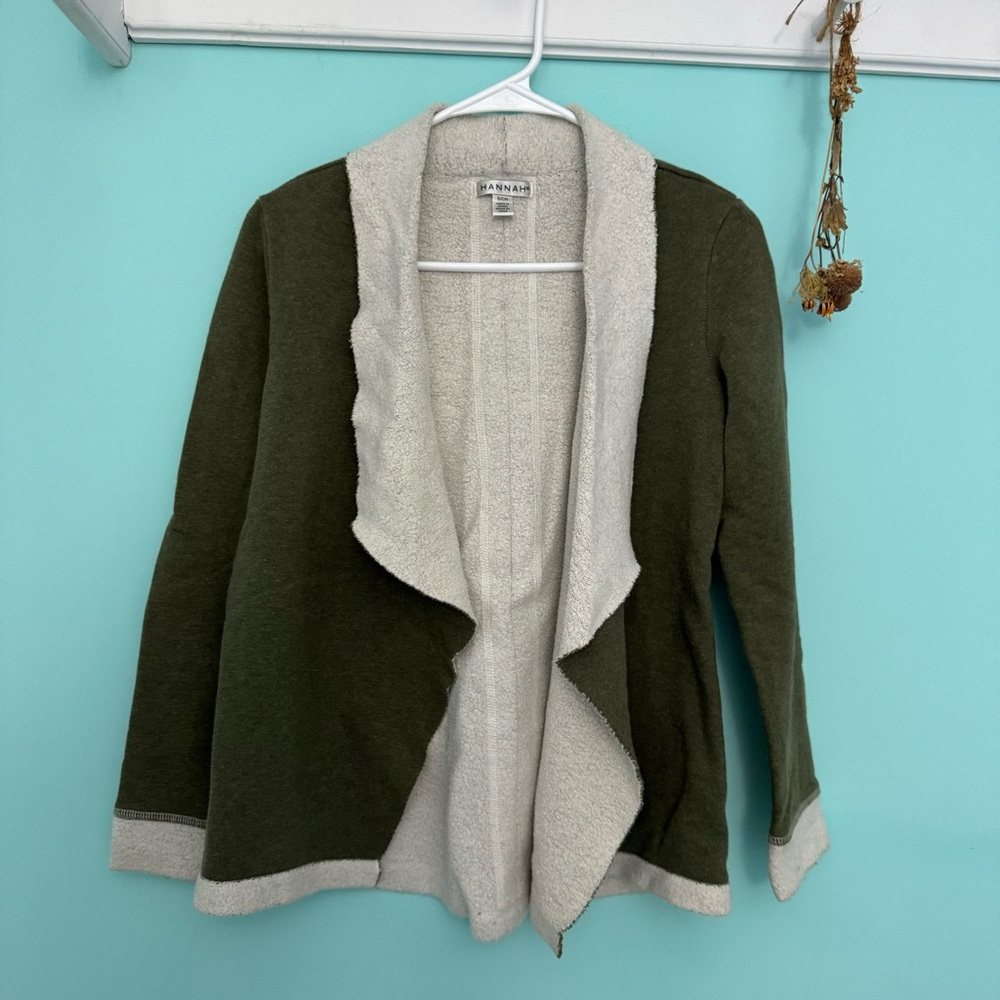 100% cotton Hannah army green cardigan